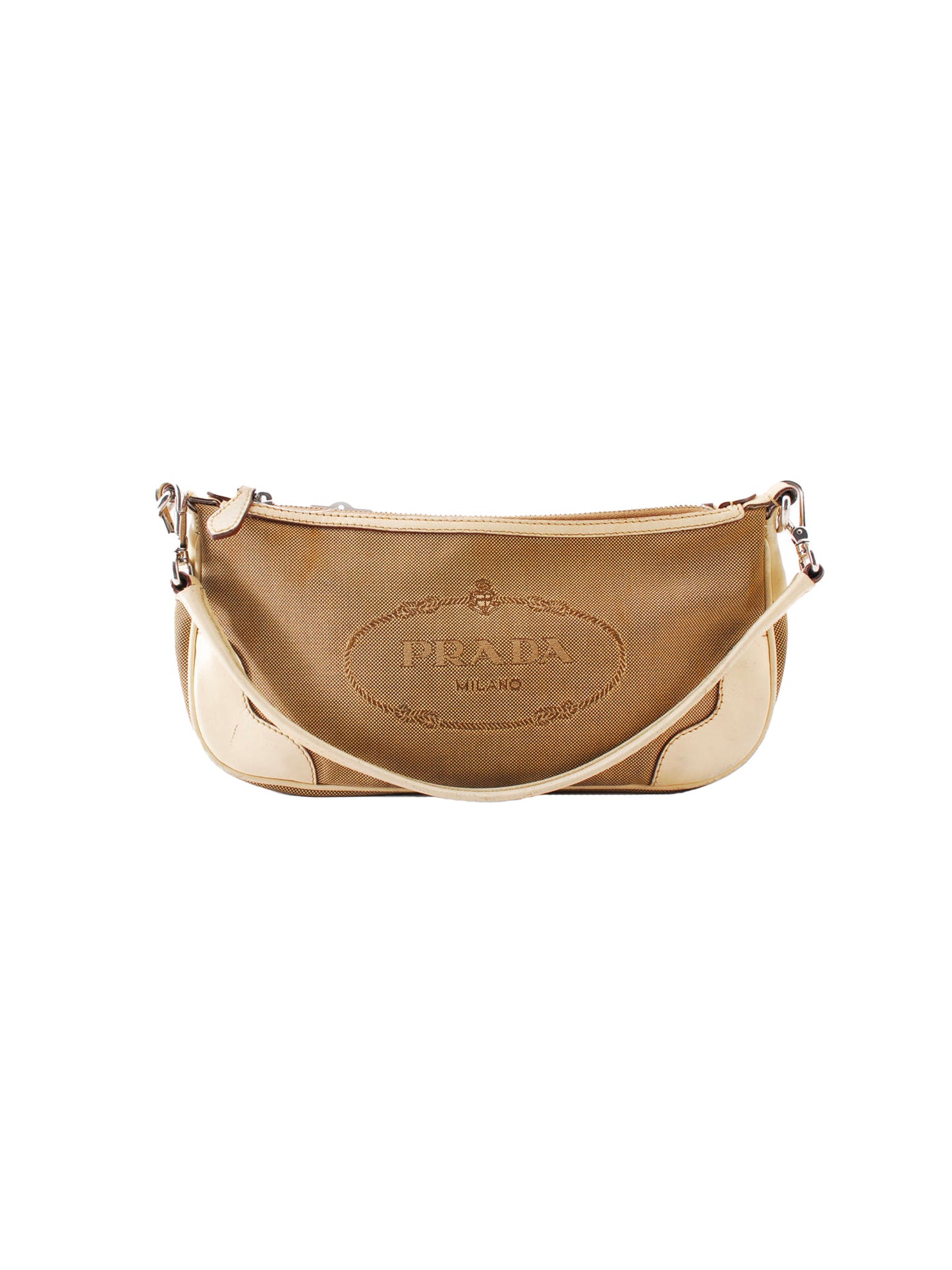 Prada 2000s Canvas and Leather Handbag