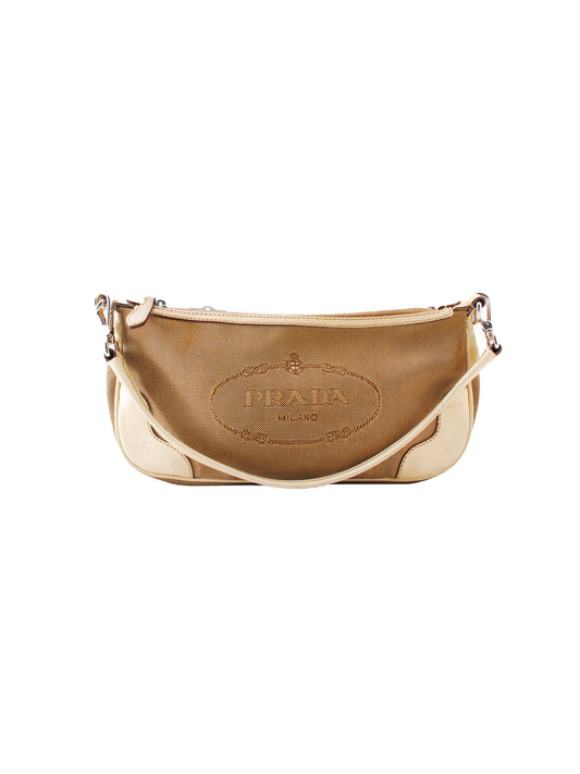 Prada 2000s Canvas and Leather Handbag
