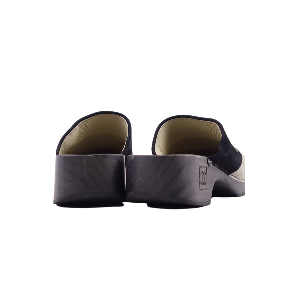 Chanel Sports Suede and Cloth Clogs