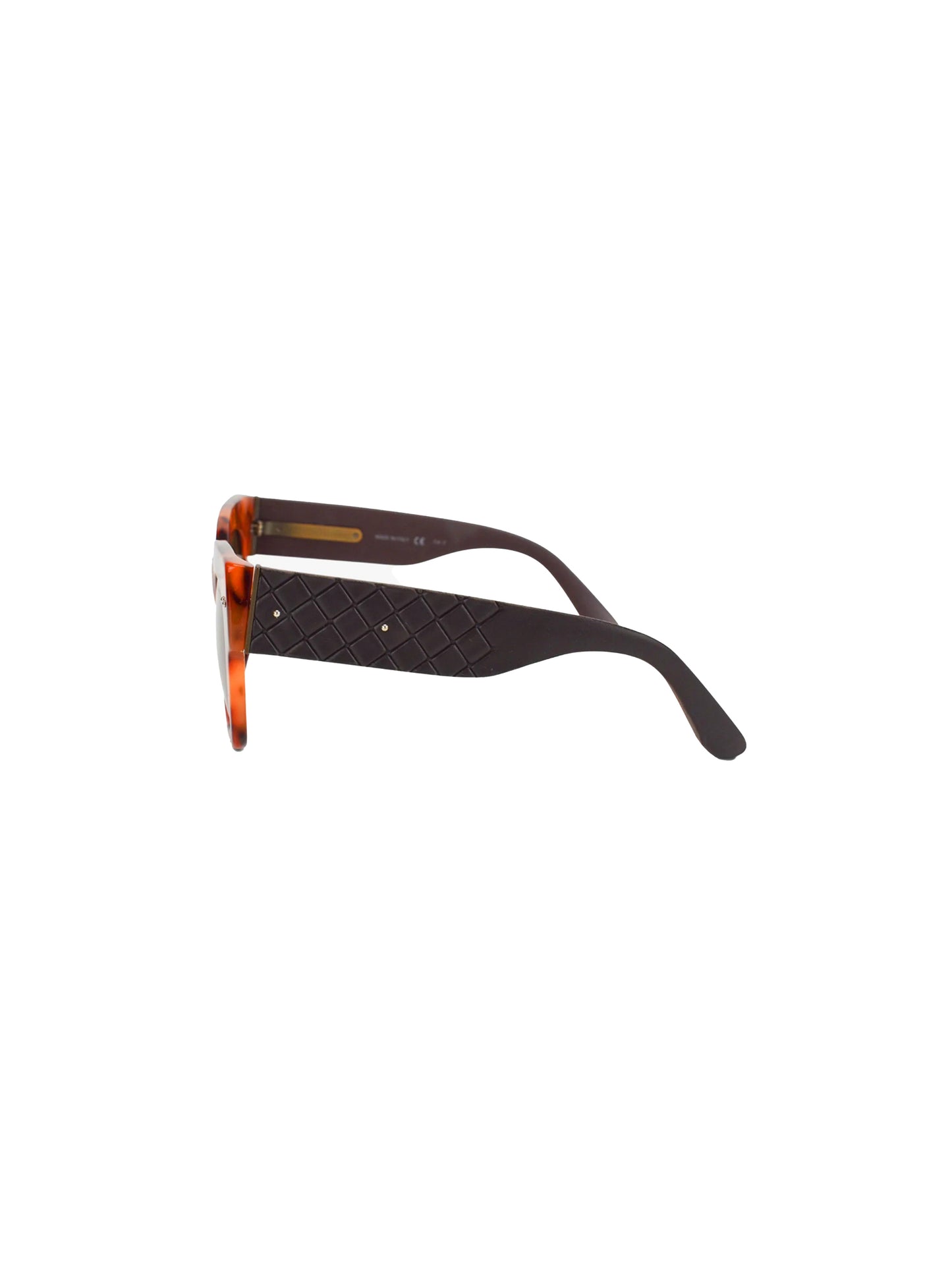 Bottega Veneta 2020s Orange Tortoise Quilted Sunglasses