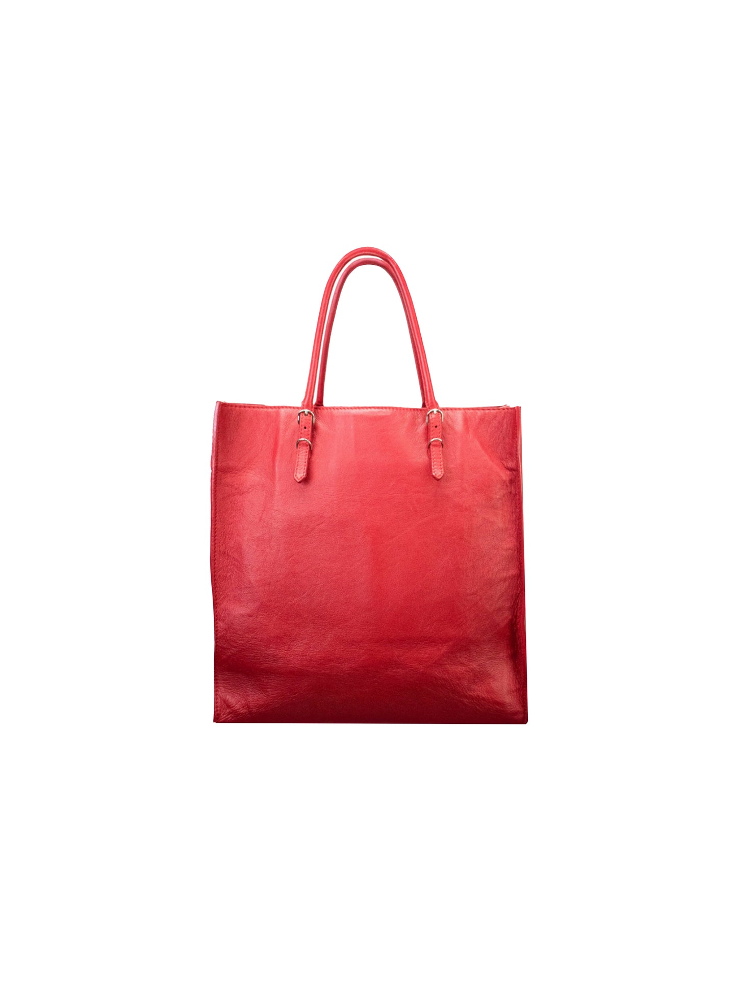 Balenciaga 2000s Red Papier Ledger Moto Bag
