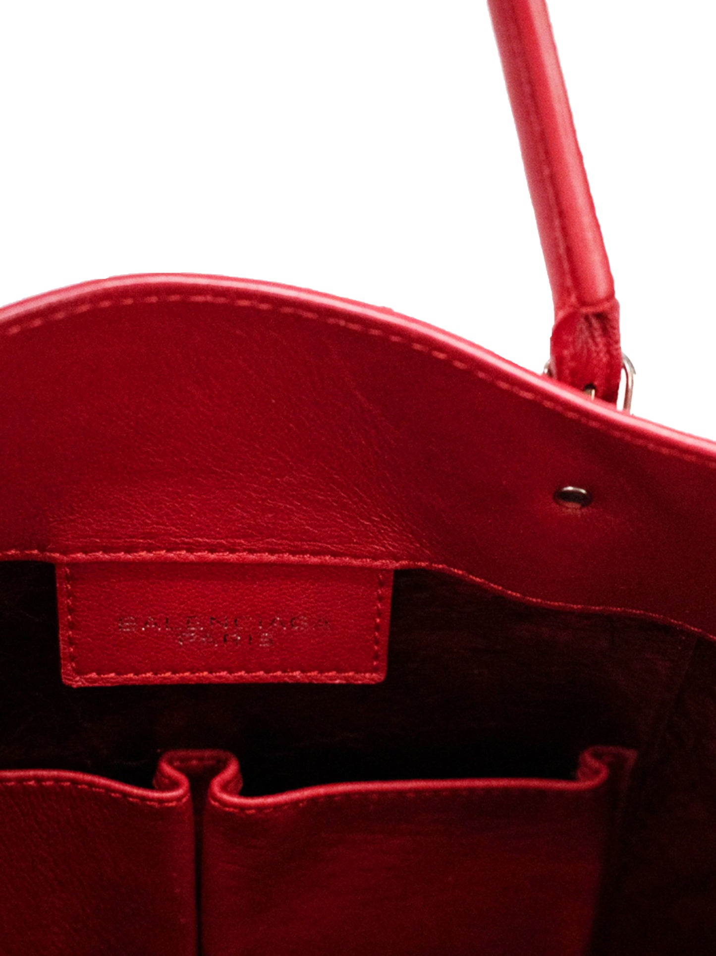 Balenciaga 2000s Red Papier Ledger Moto Bag