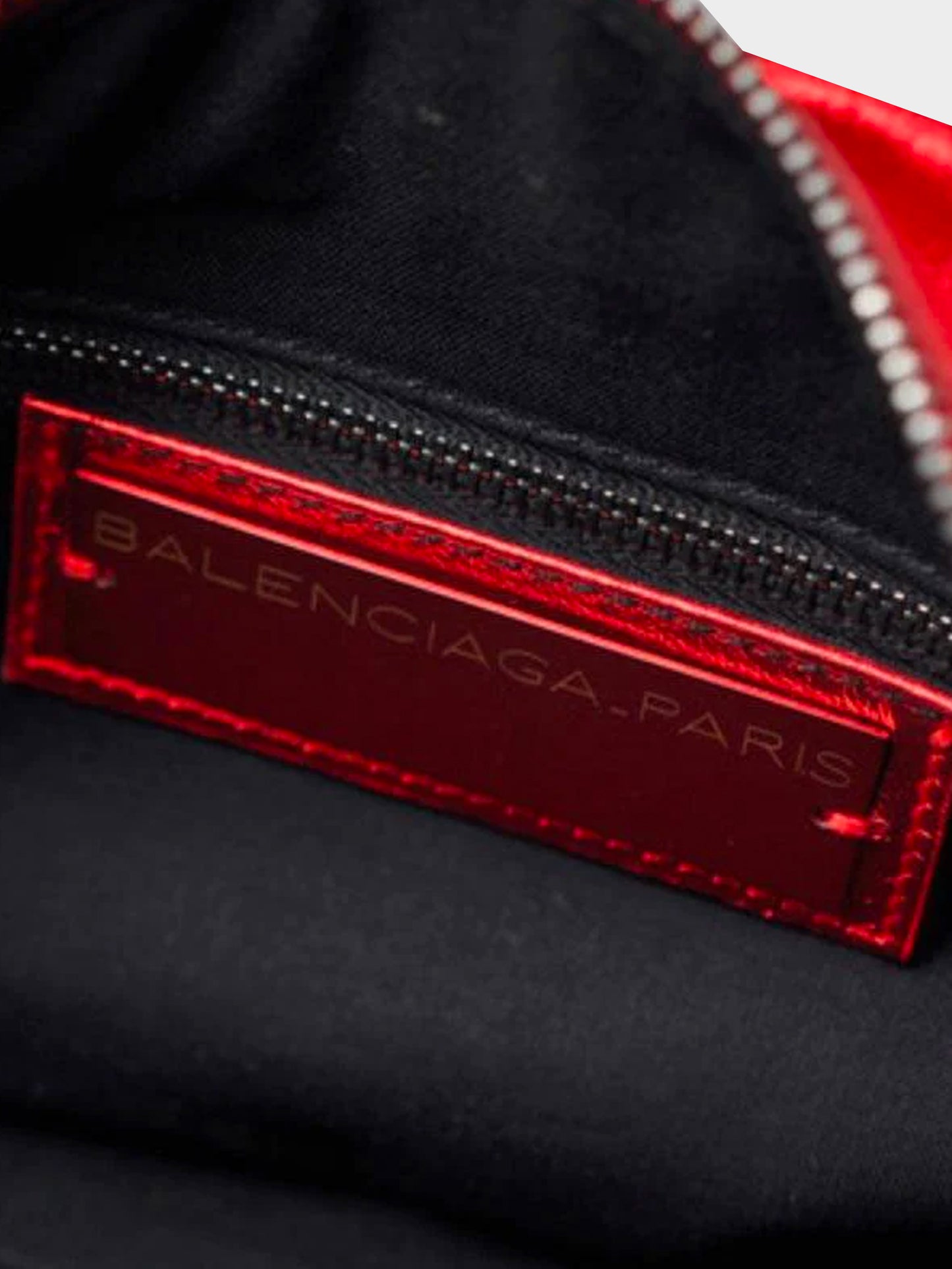 Balenciaga 2010s Red Metallic Twiggy Moto Bag