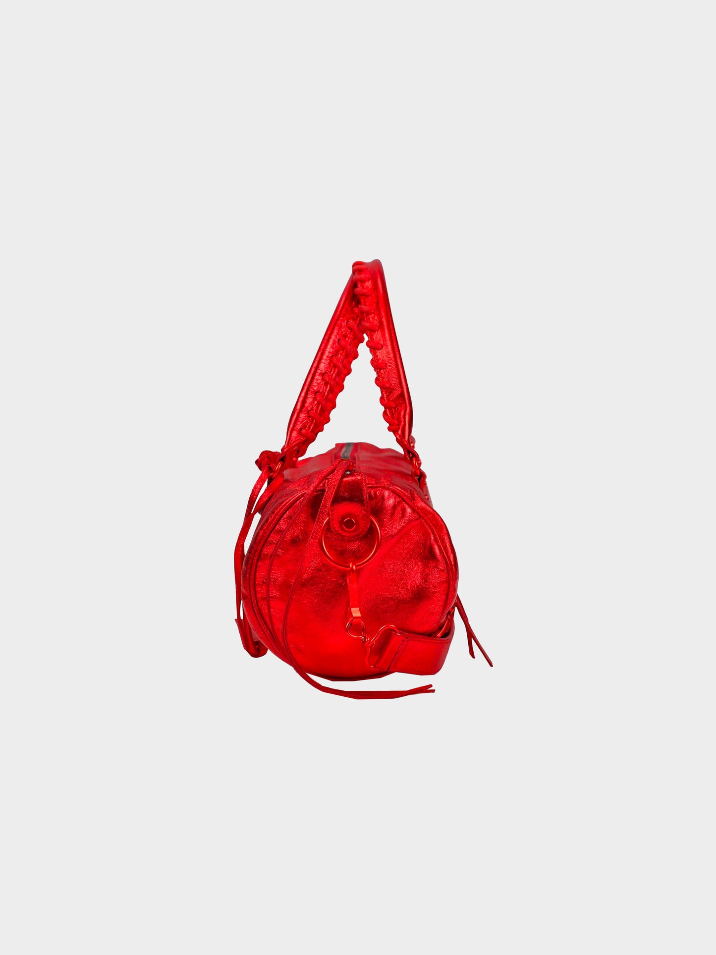 Balenciaga 2010s Red Metallic Twiggy Moto Bag