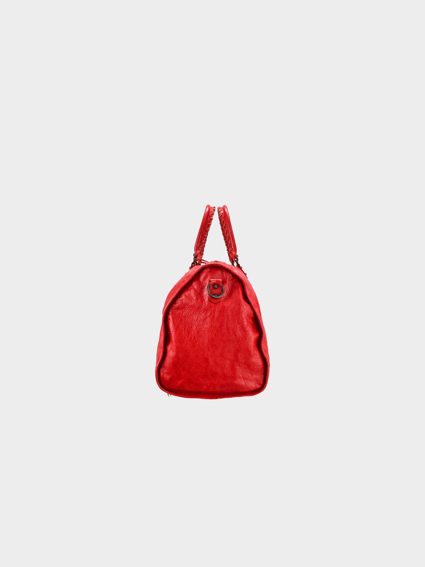 Balenciaga 2010s Red Moto Leather City Bag