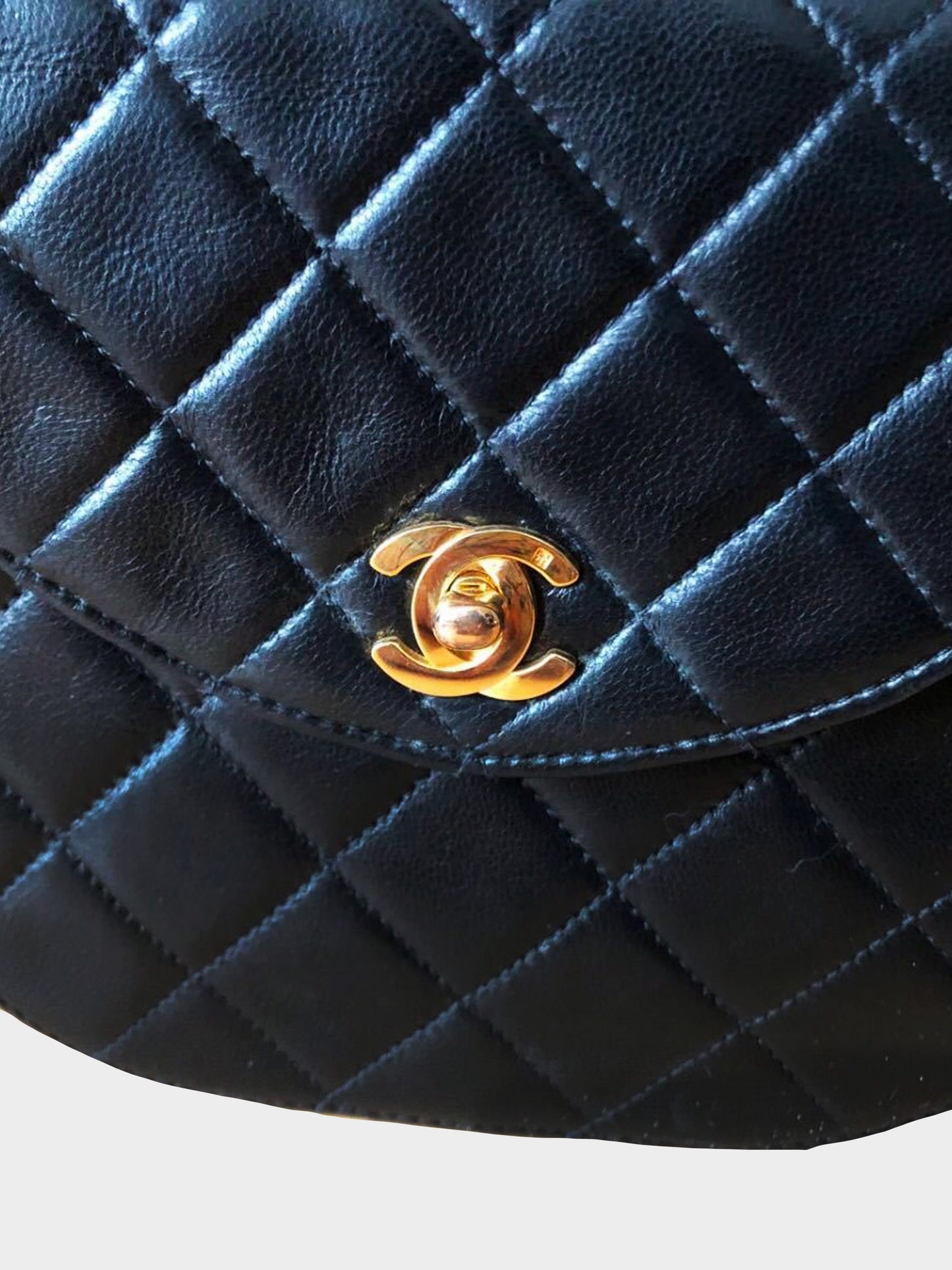 Chanel 1992 Black Mirrored Vanity Purse