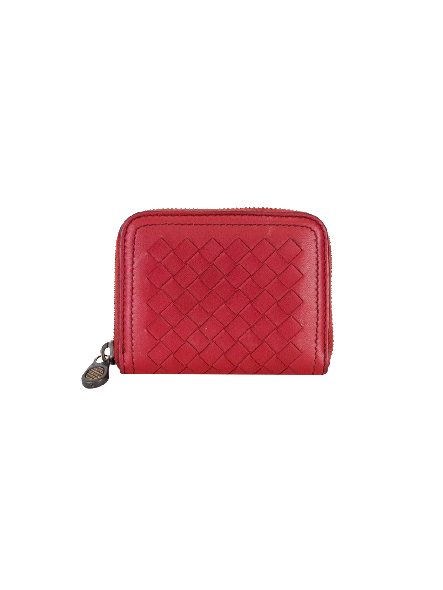 Bottega Veneta Red Woven Leather Wallet