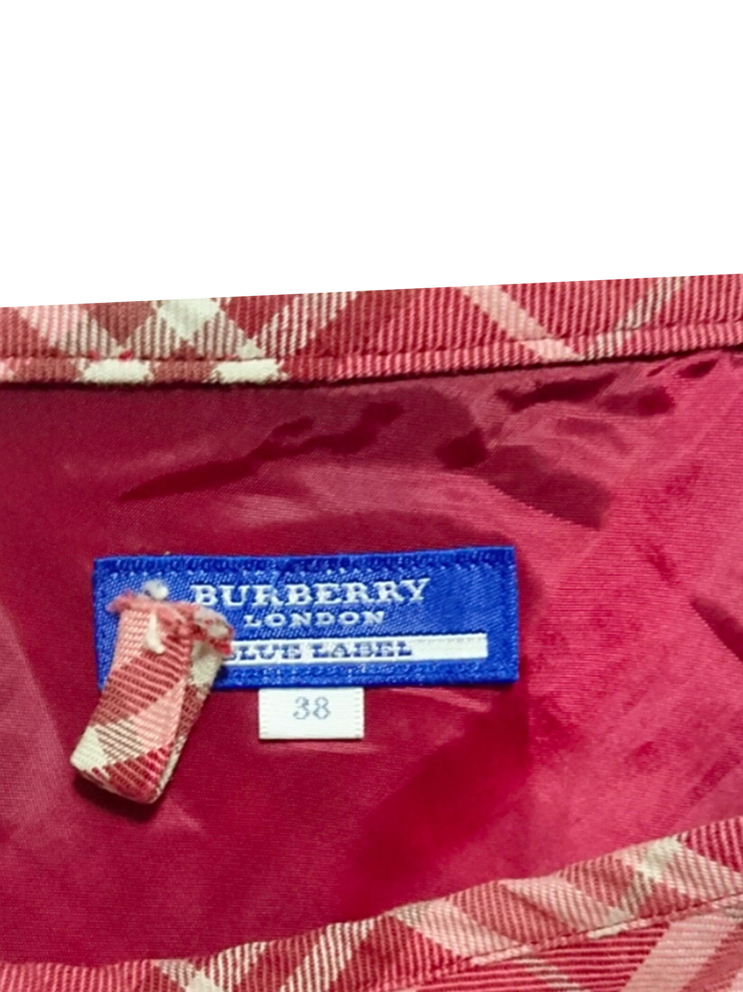 Burberry Blue Label 2000s Pink Pleated Novacheck Skirt