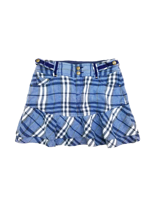 Burberry Blue Label Frill Plaid Skirt