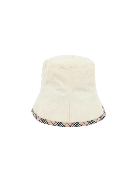 Burberry 2000s White Cotton Bucket Hat