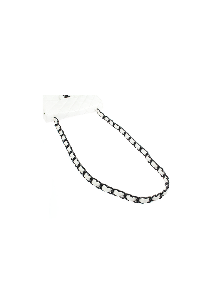 Chanel 2000s Rare Black and White Acrylic Chain Flap