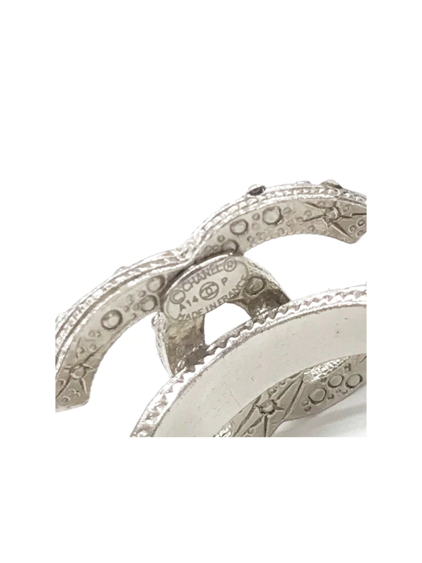 Chanel Silver Textured Ring