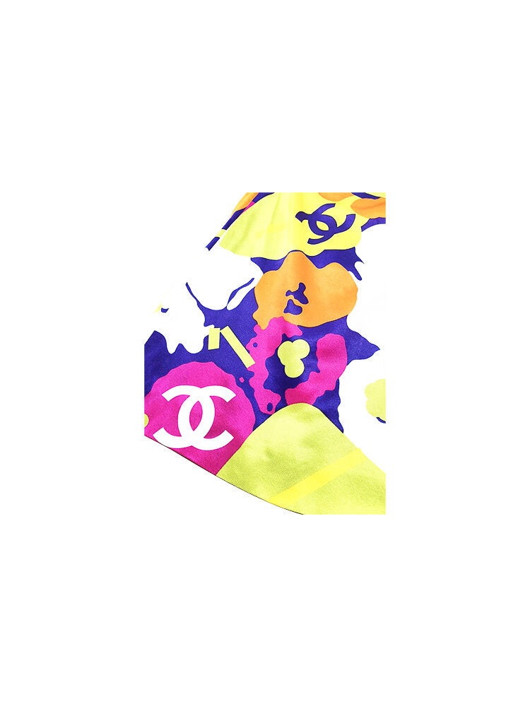Chanel 2000s Colorblock Printed Skirt
