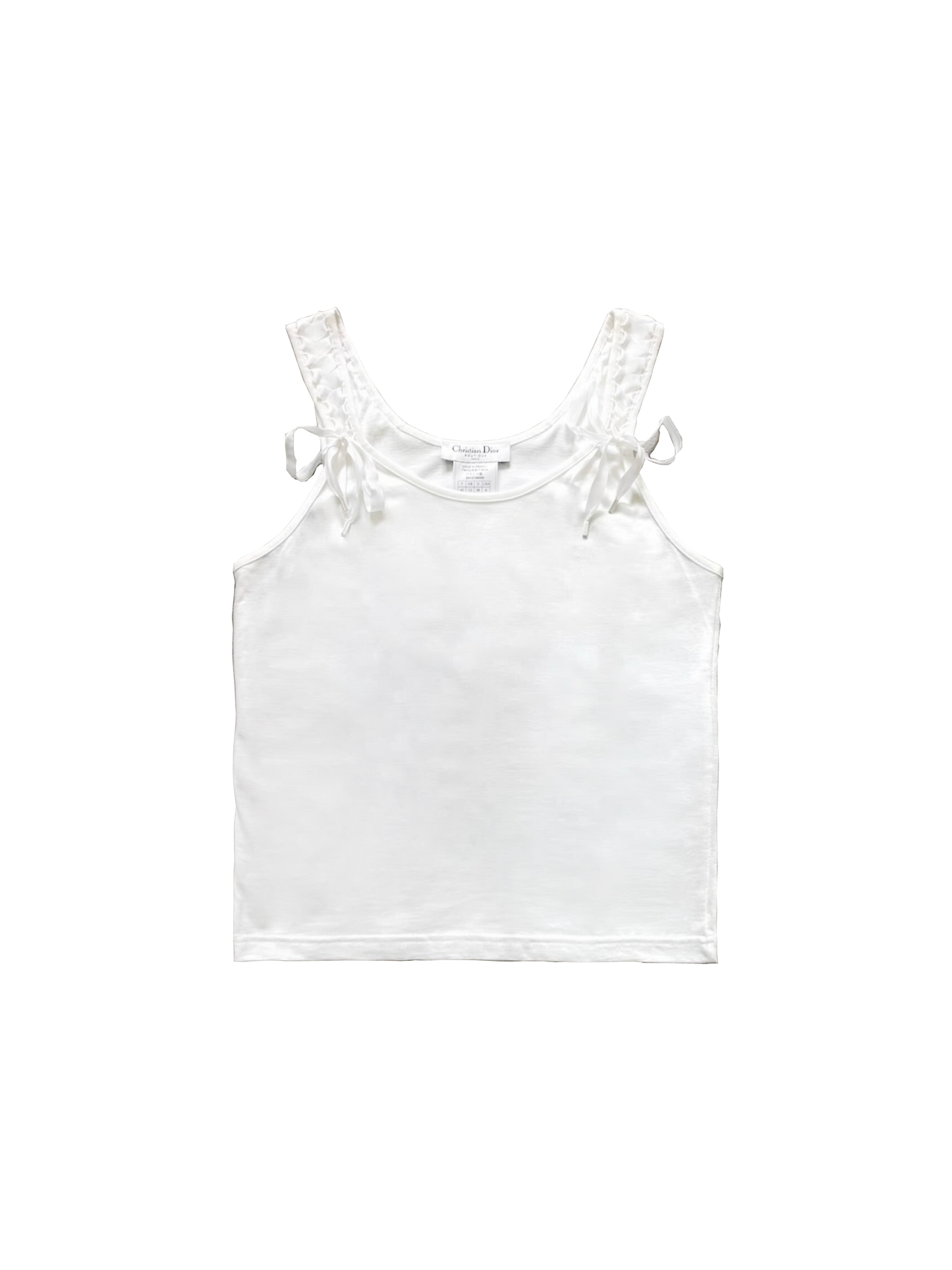 Christian Dior 2000s White Bondage Ballet Tank Top