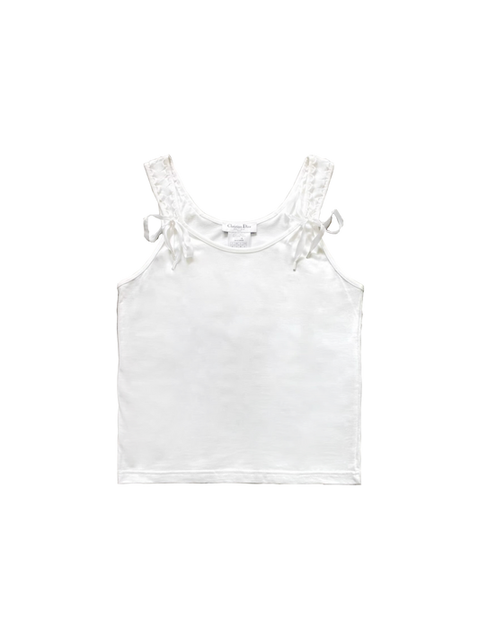 Christian Dior 2000s White Bondage Ballet Tank Top