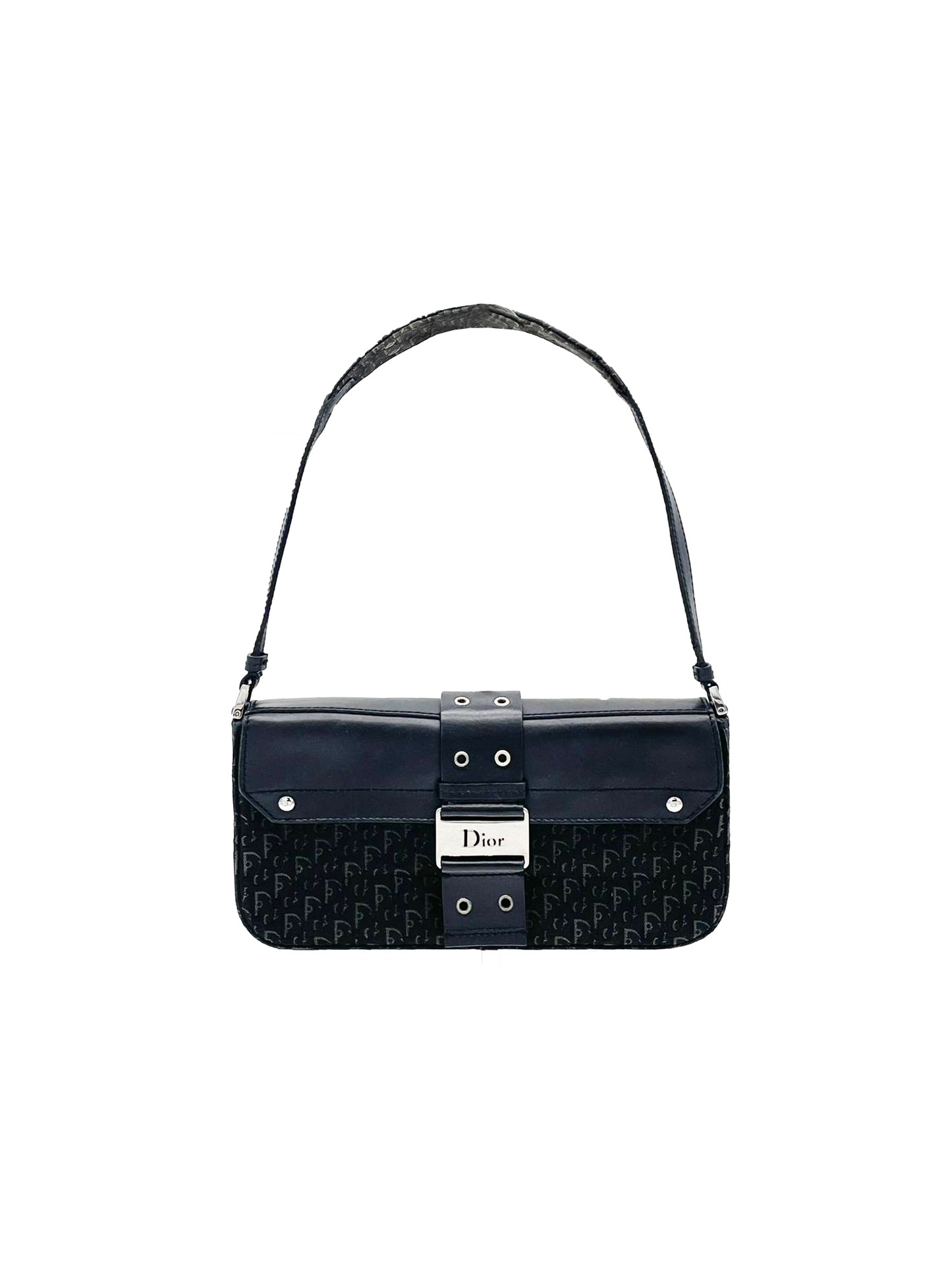 Christian Dior 2003 Black Monogram Street Chic Shoulder Bag