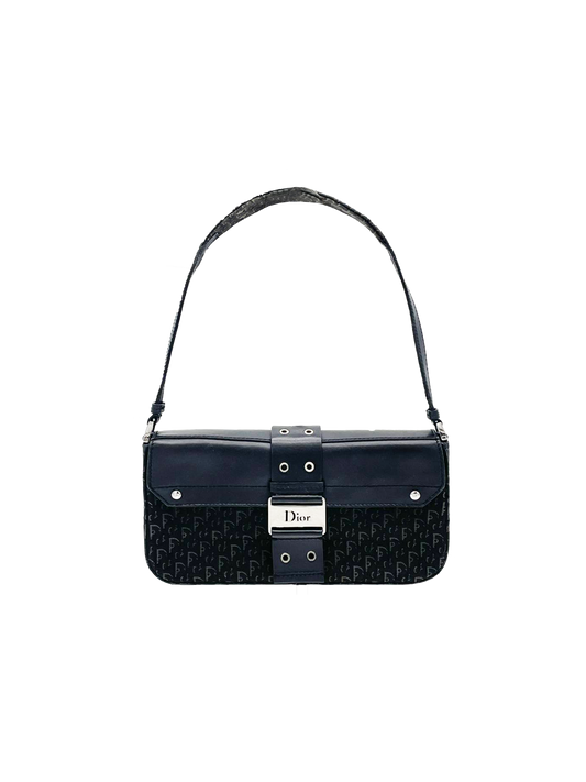 Christian Dior 2003 Black Monogram Street Chic Shoulder Bag