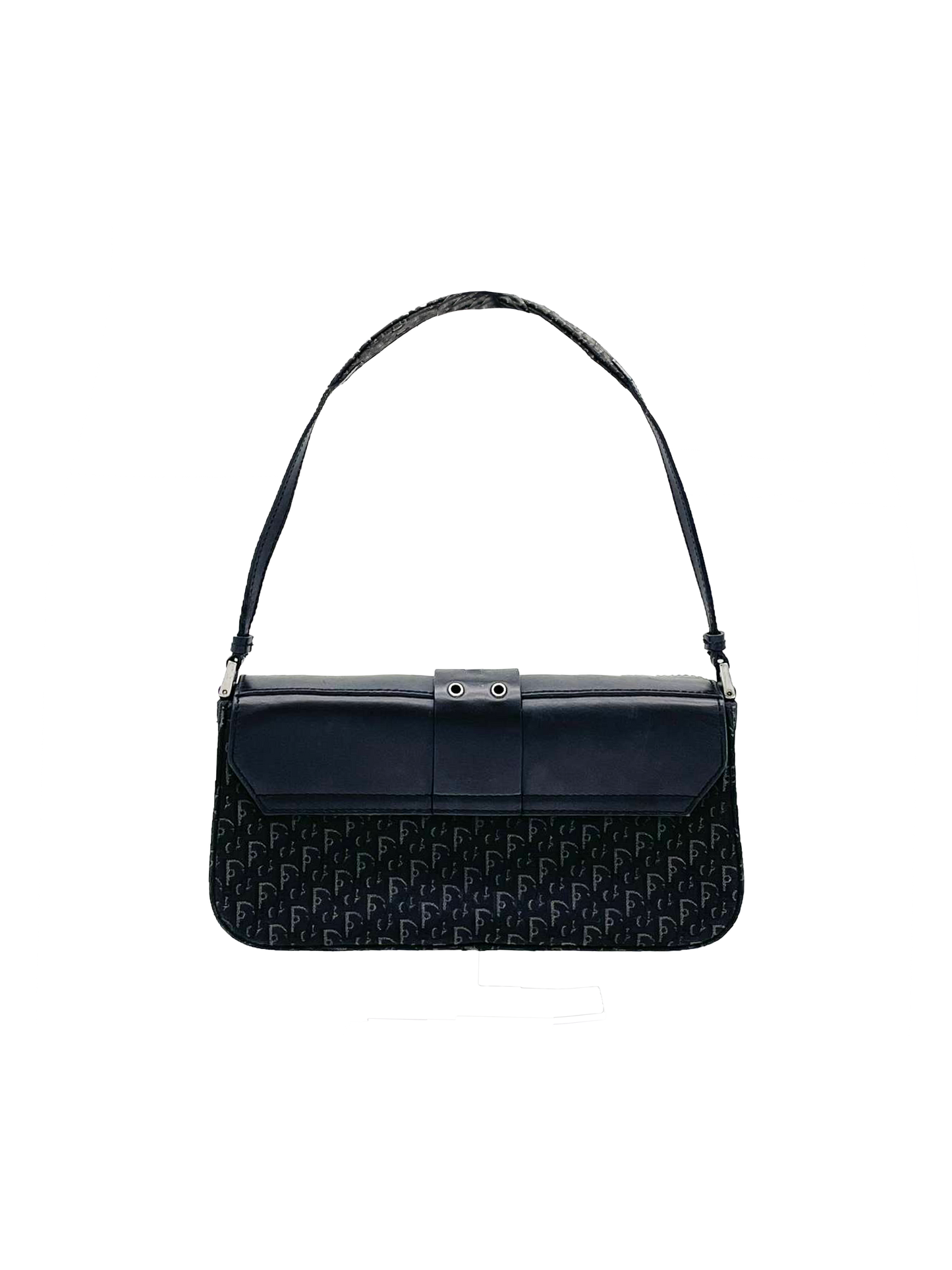 Christian Dior 2003 Black Monogram Street Chic Shoulder Bag