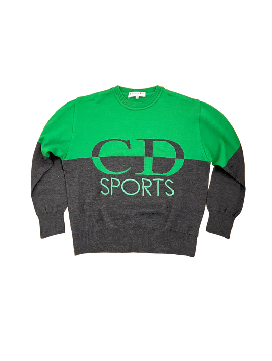 Christian Dior Sports 1990s Wool Two Tone Sweater