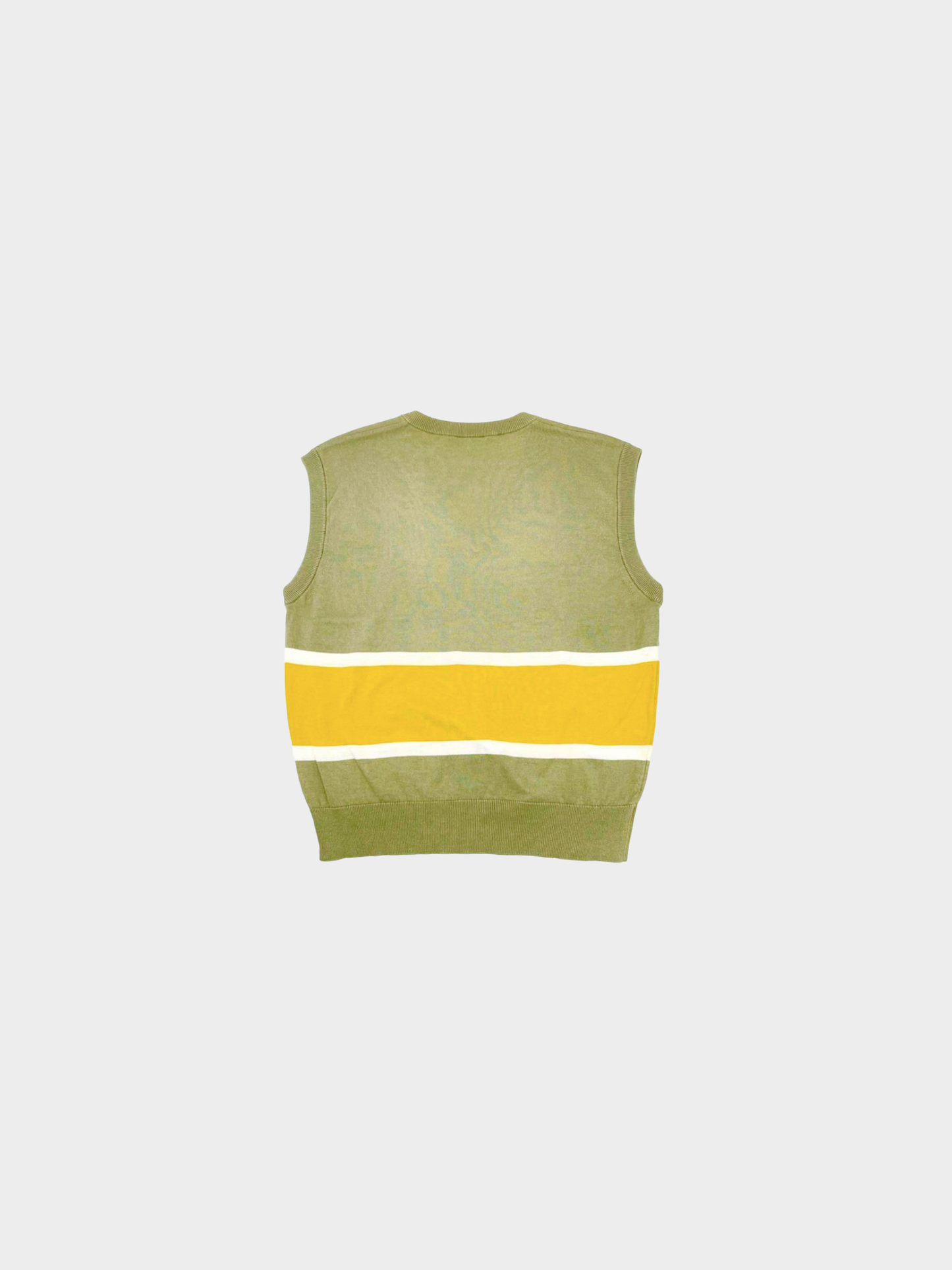 Christian Dior 1990s Sports Light Green and Yellow Border Vest