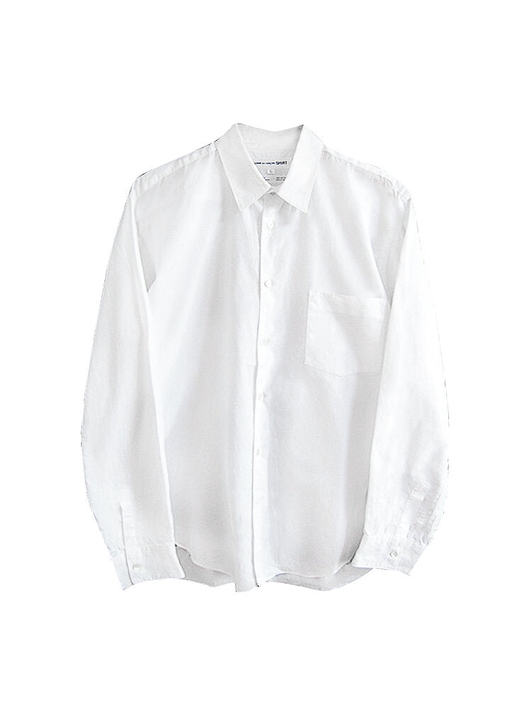 Comme Des Garçons White Button Up Logo Shirt