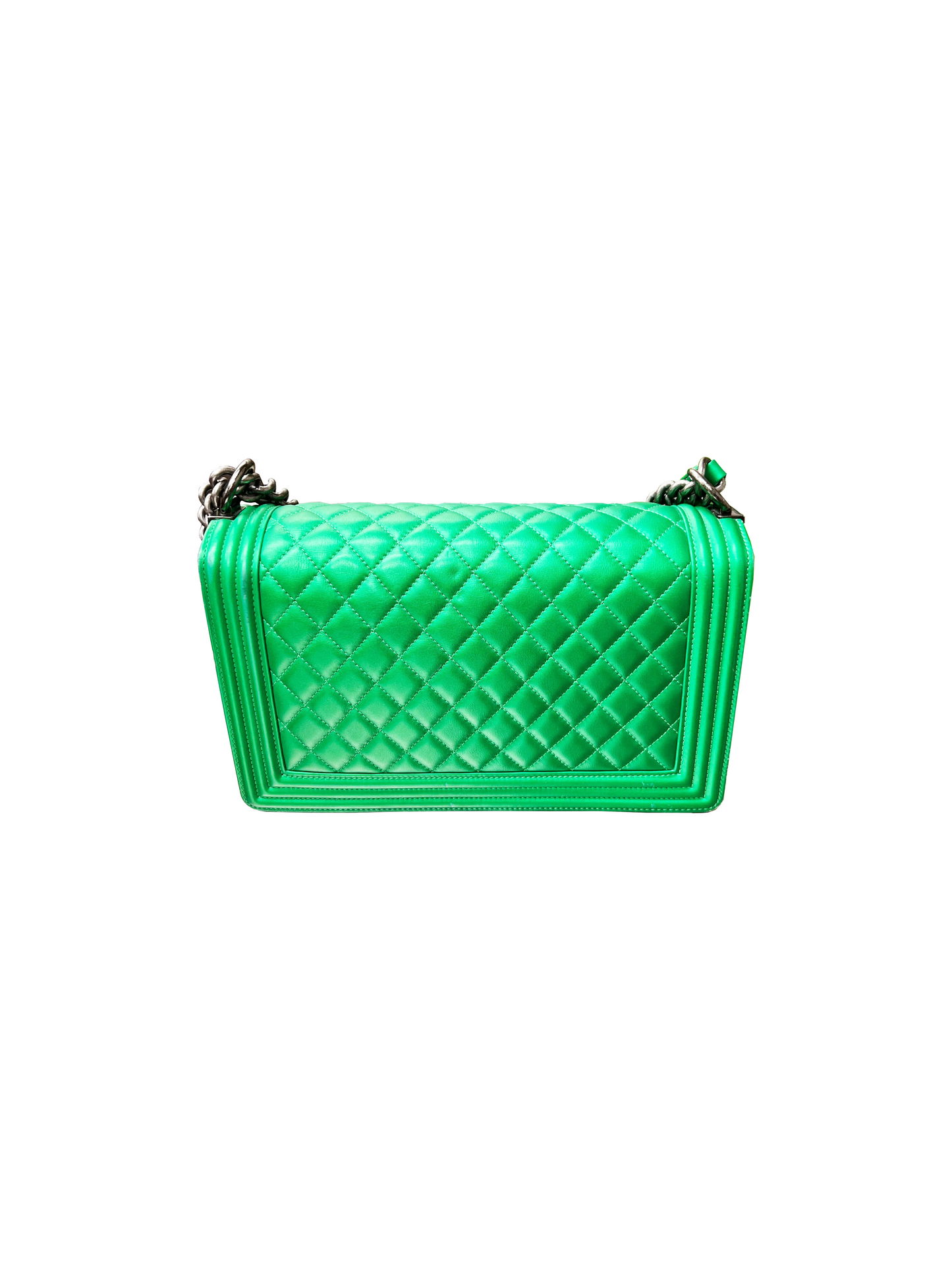 Chanel 2010s Le Boy Metallic Green Flap