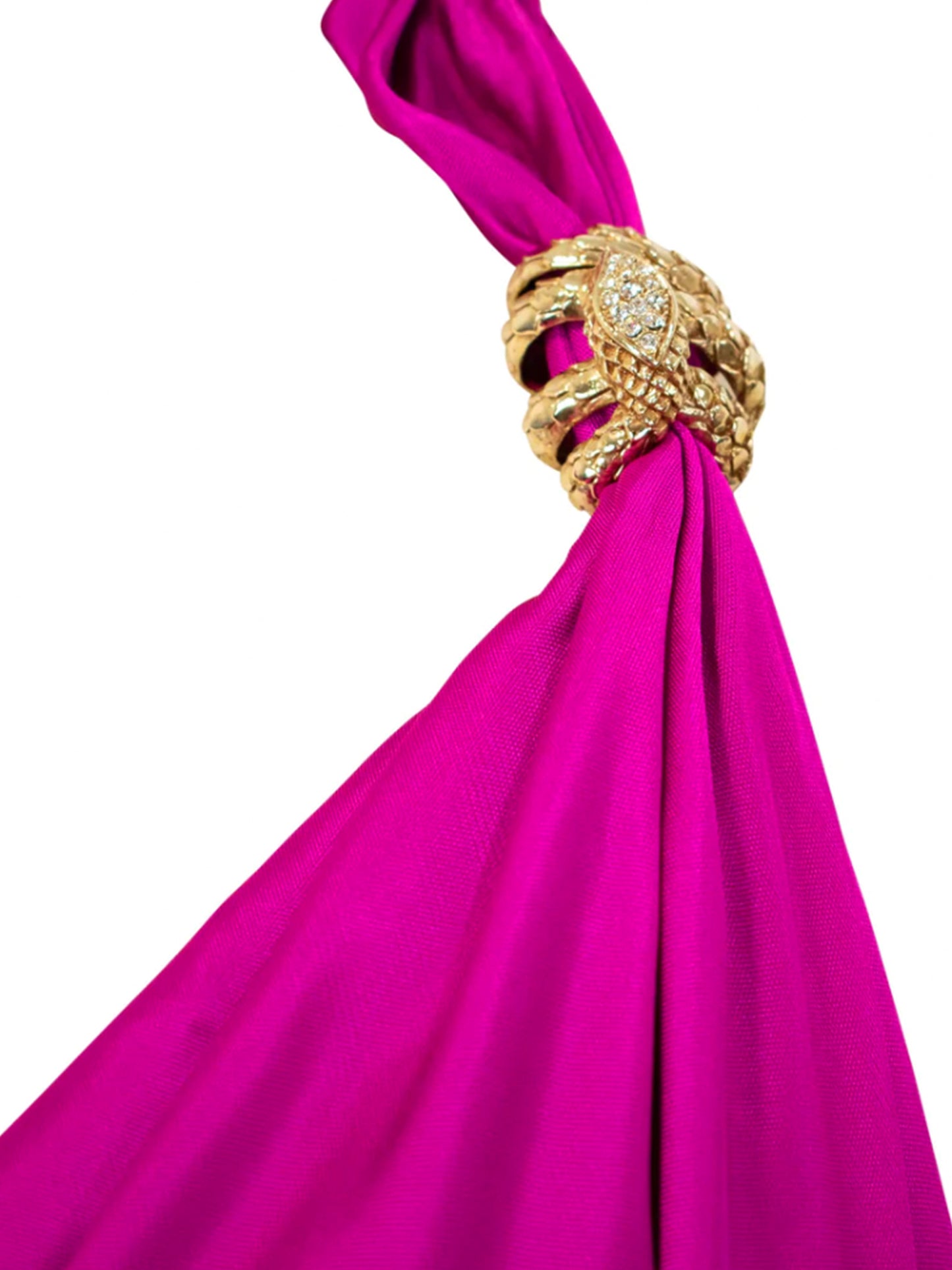 Roberto Cavalli 2000s Draped Magenta Halter Dress