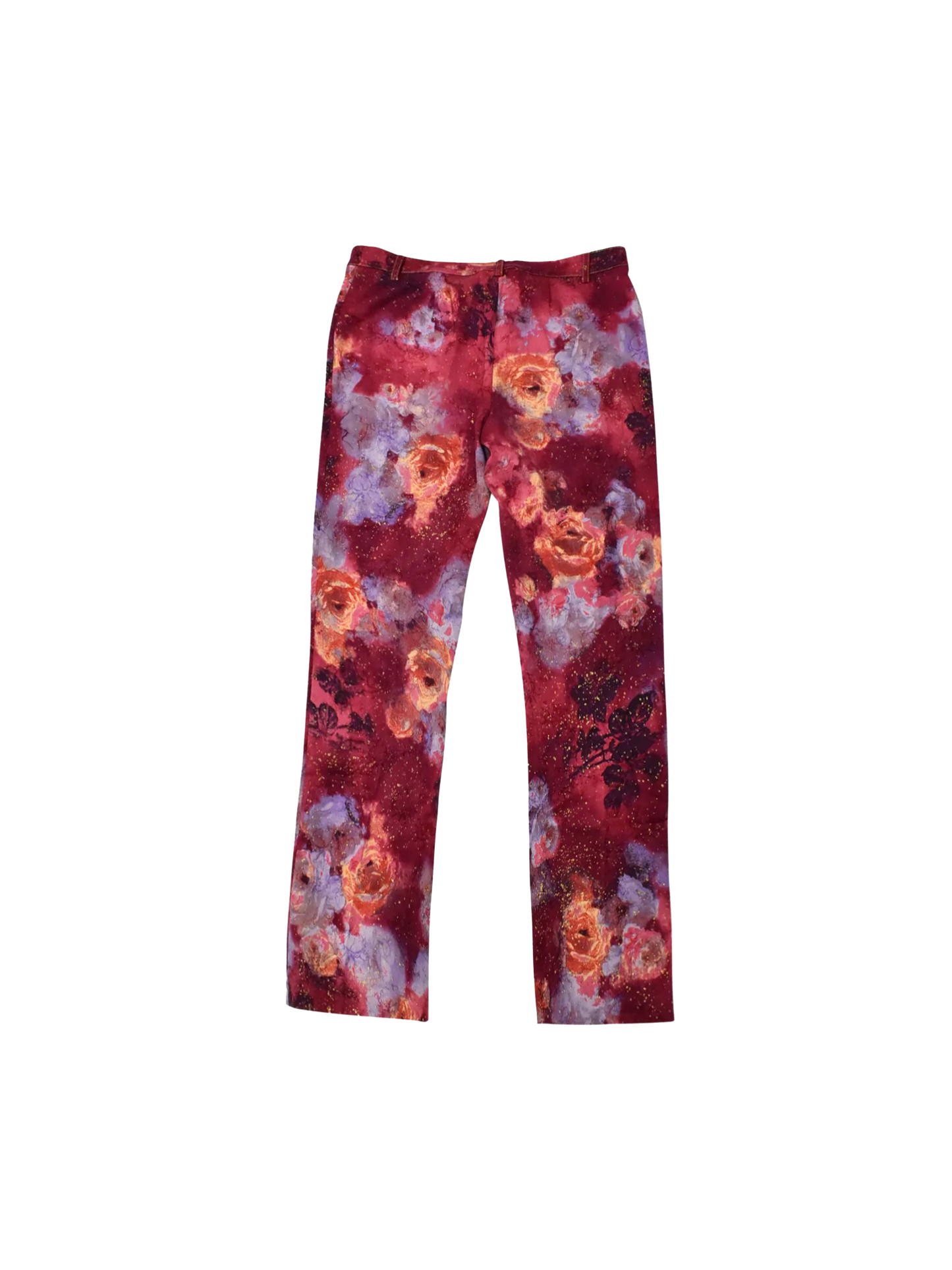 Roberto Cavalli 2000s Rose Galaxy Printed Pants