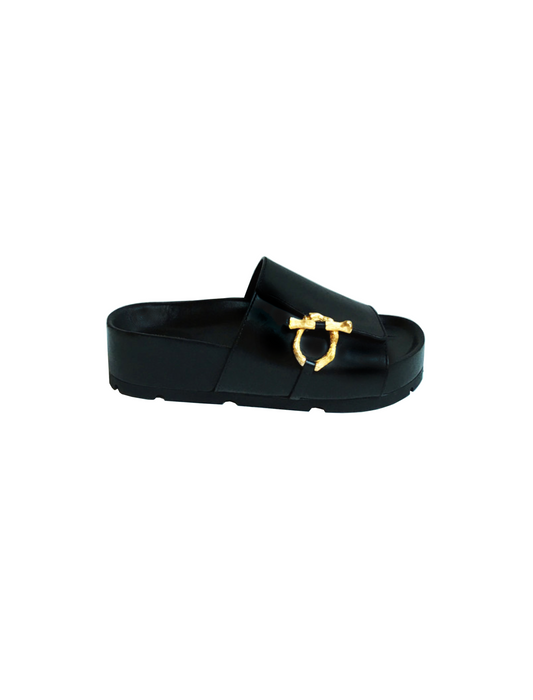 Celine by Phoebe Philo SS 2018 Black Leather Slides