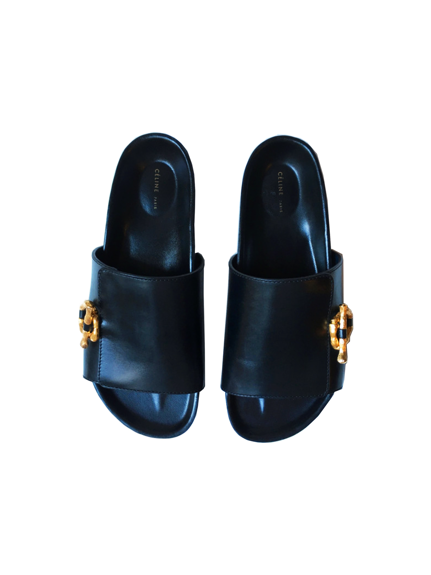 Celine by Phoebe Philo SS 2018 Black Leather Slides