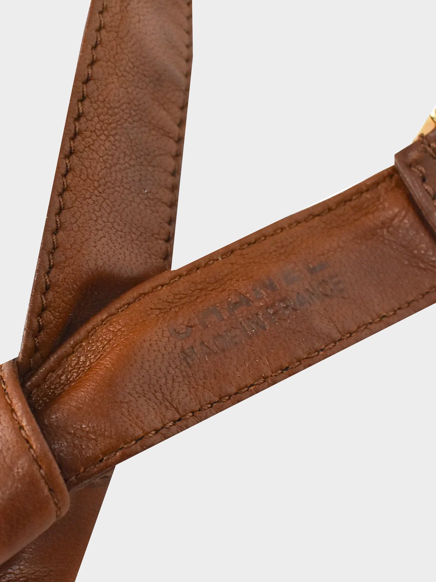 Chanel 1980s Leather Tie Chain Belt
