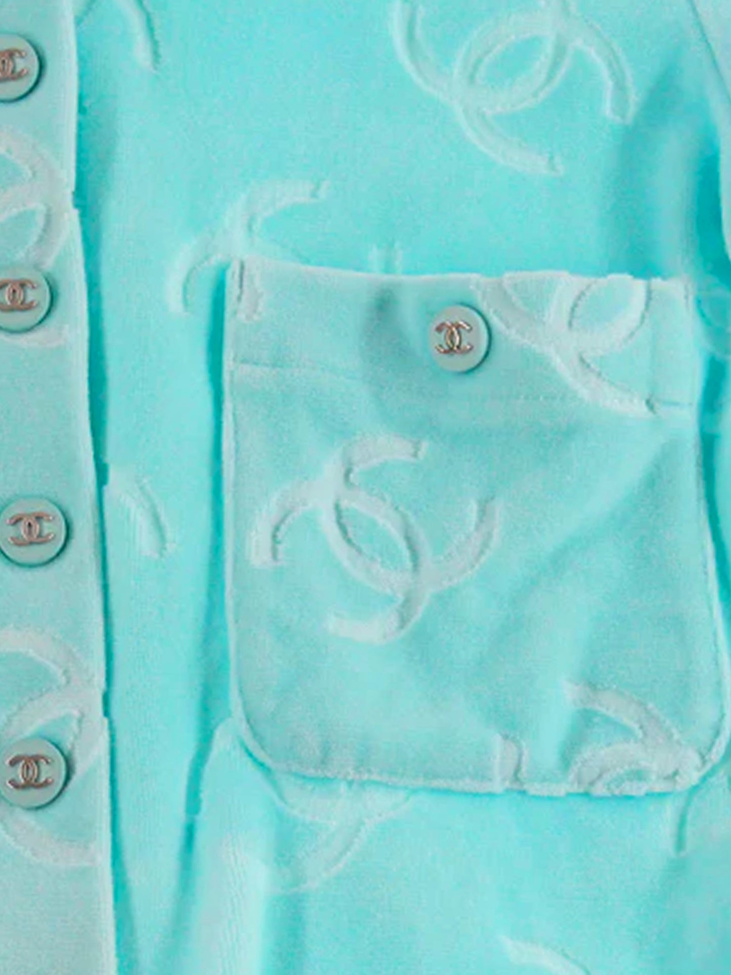 Chanel Spring/Summer 1996 Blue Velour Top