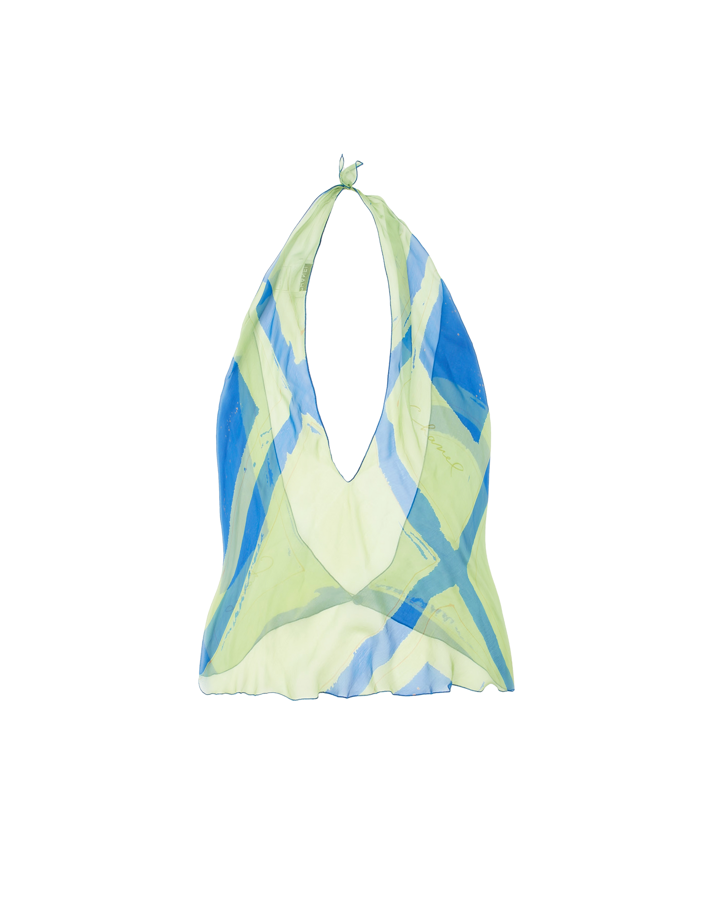 Chanel 2000 Silk Logo Halter Top