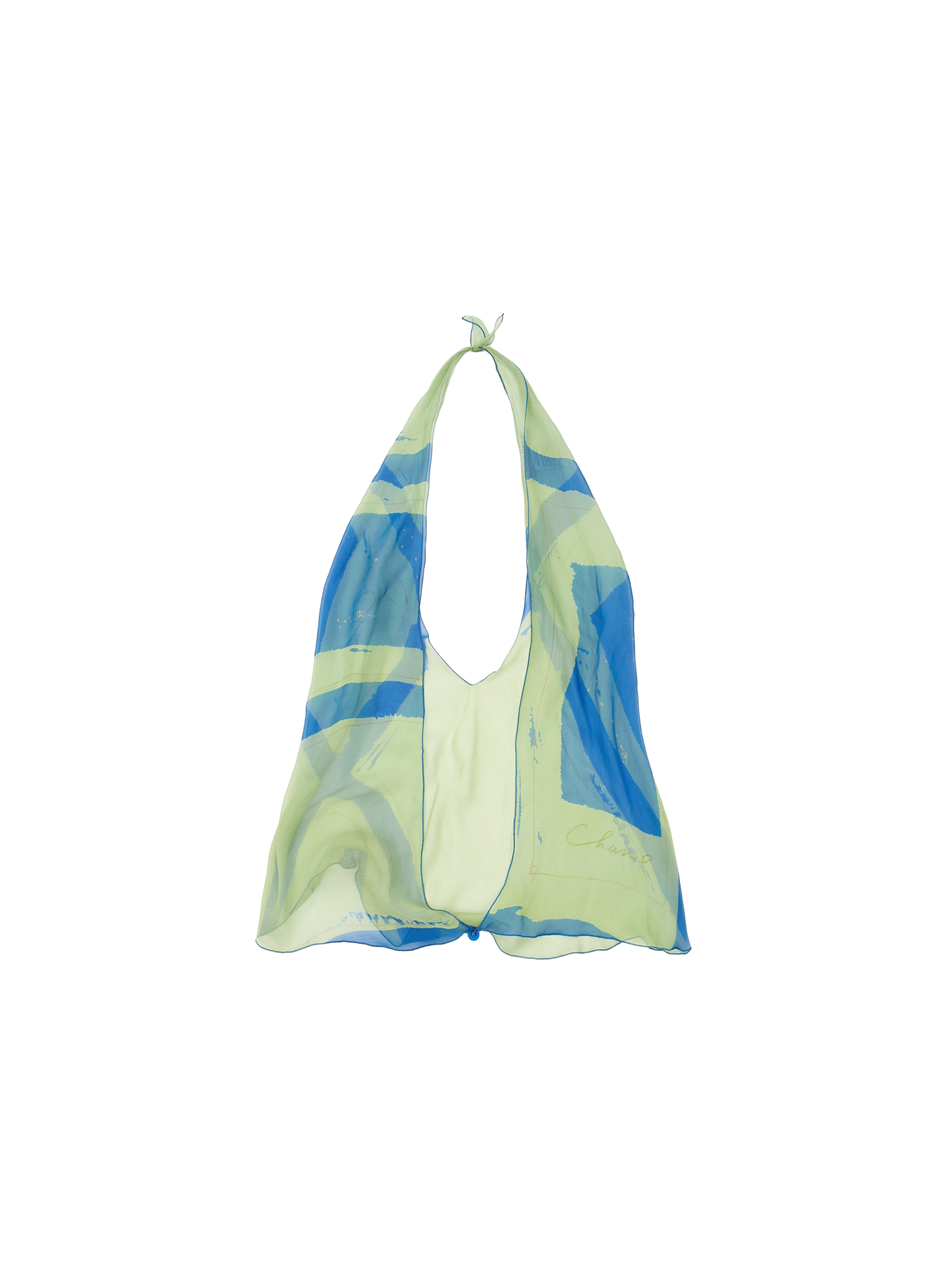 Chanel 2000 Silk Logo Halter Top