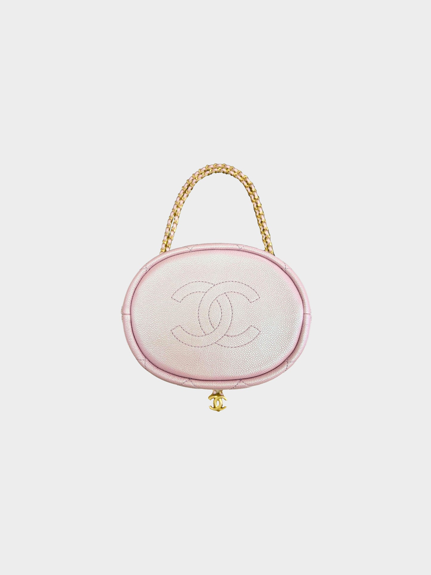 Chanel 2021 My Perfect CC Pink Iridescent Bucket Bag