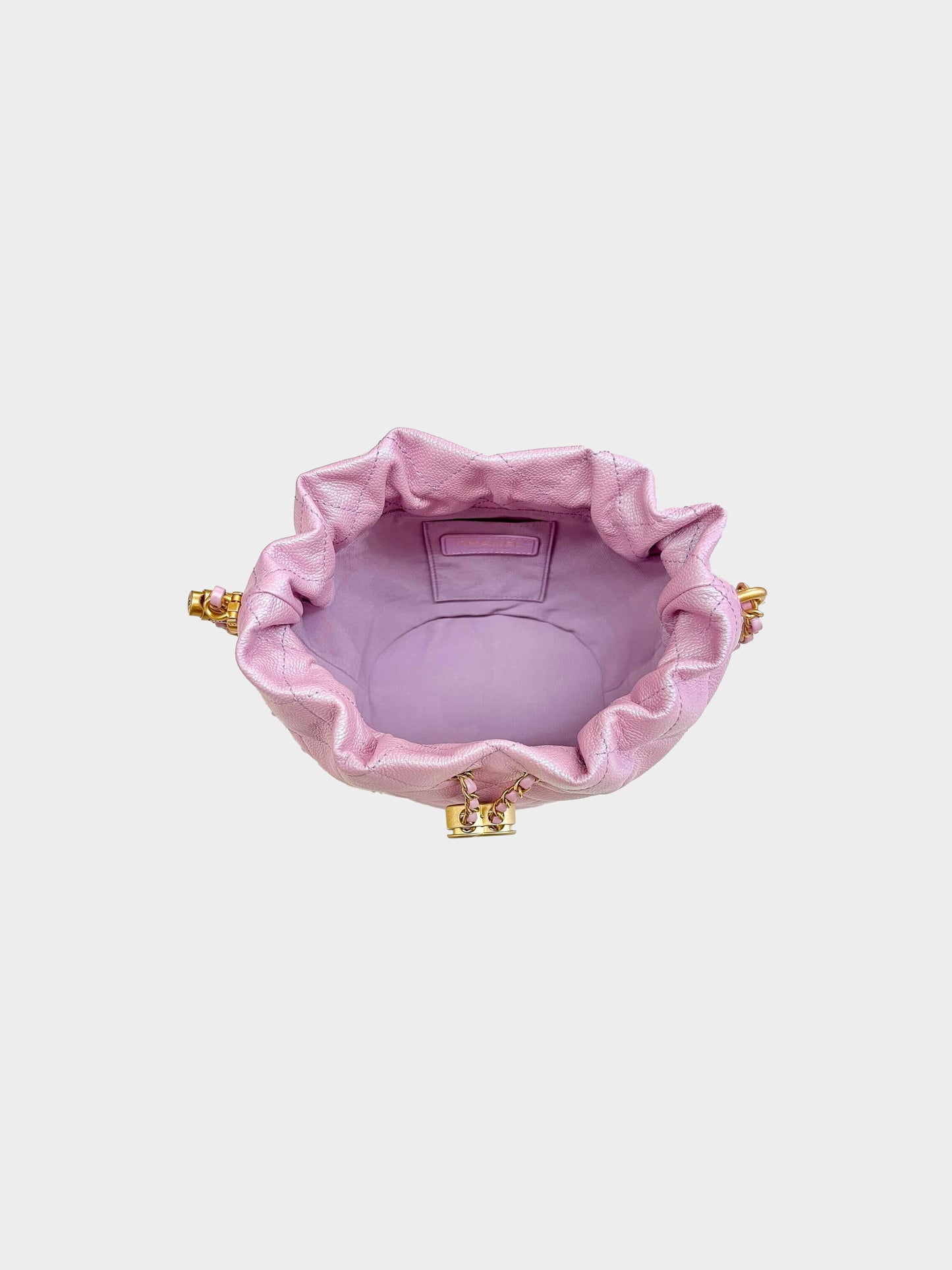 Chanel 2021 My Perfect CC Pink Iridescent Bucket Bag