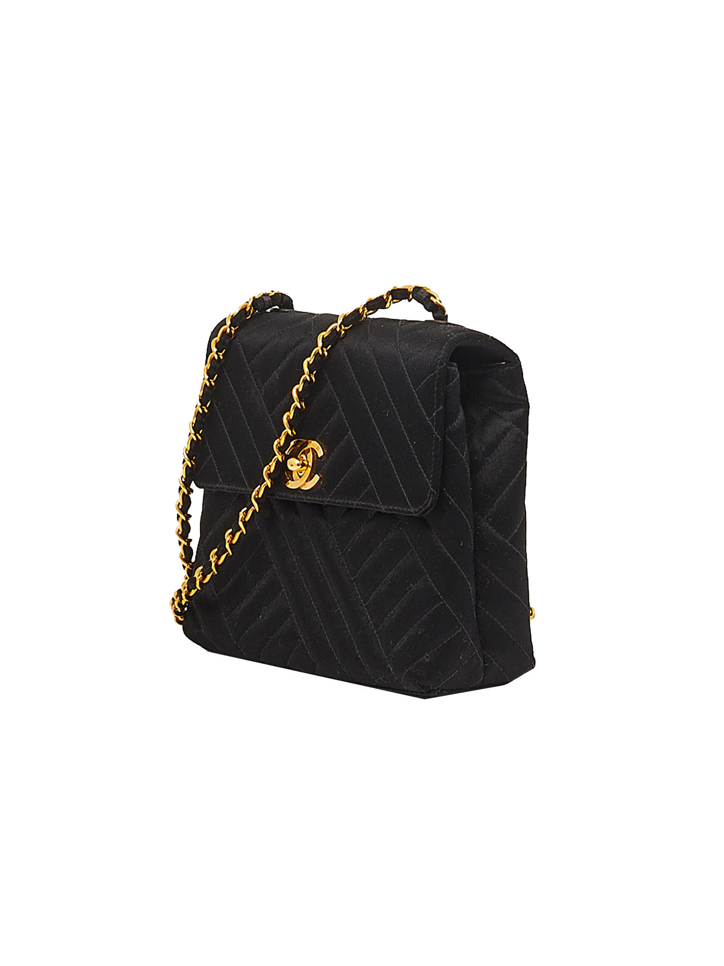 Chanel 1994 Satin 24K Gold Bag