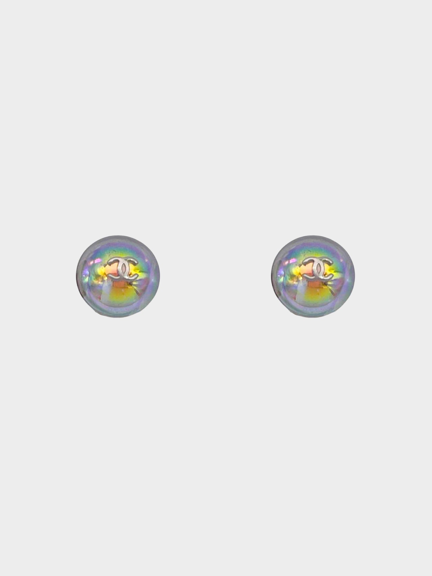 Chanel Spring 1999 Holographic Clip-on Earrings