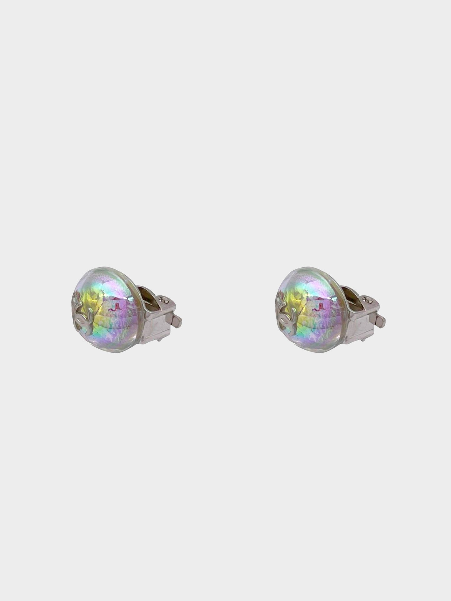 Chanel Spring 1999 Holographic Clip-on Earrings
