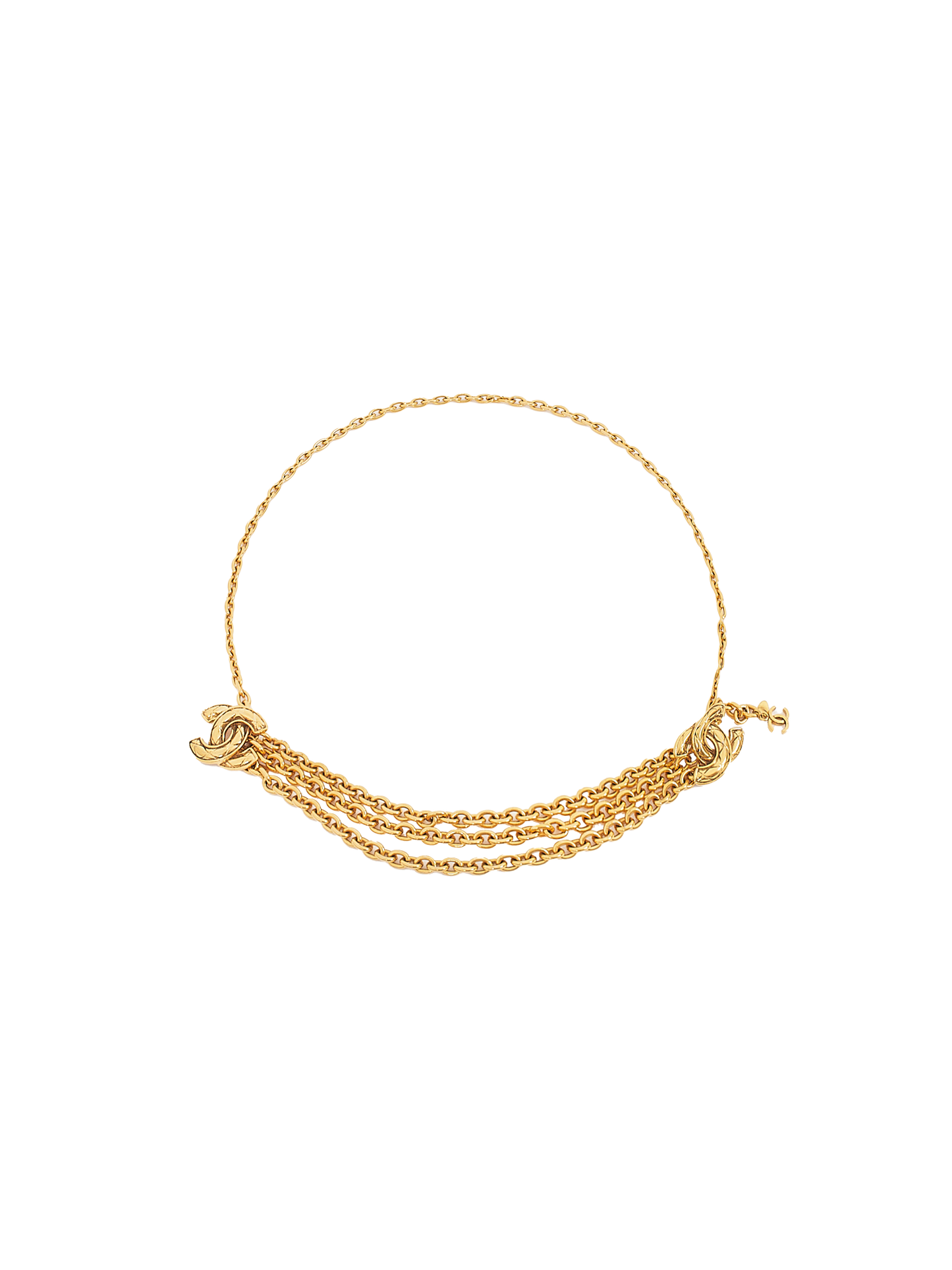Chanel 1980s Layered Chain Logo Belt