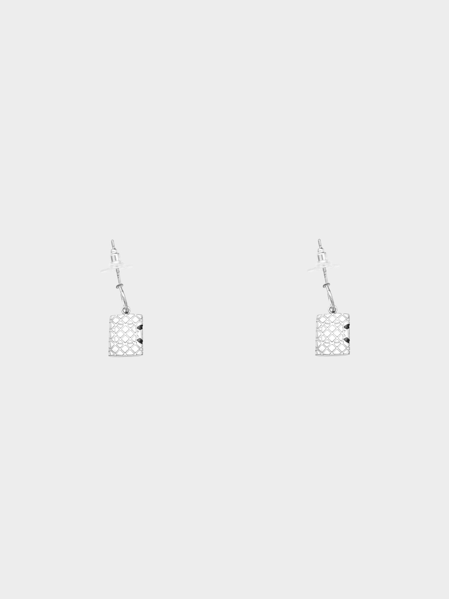 Chanel 2005 Silver Cambon Hoop Earrings