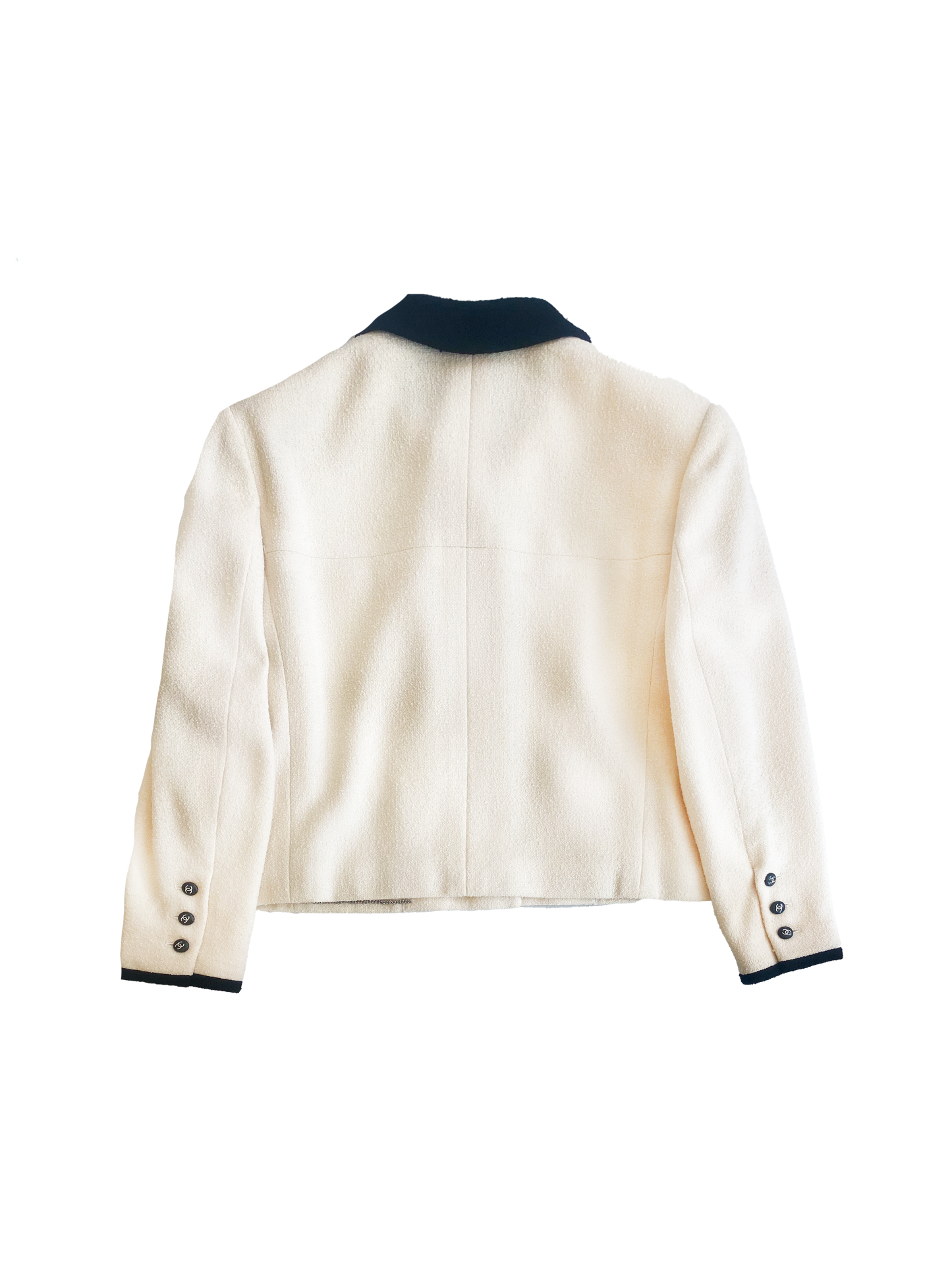 Chanel 1996 Cream Jacket with Black Trim