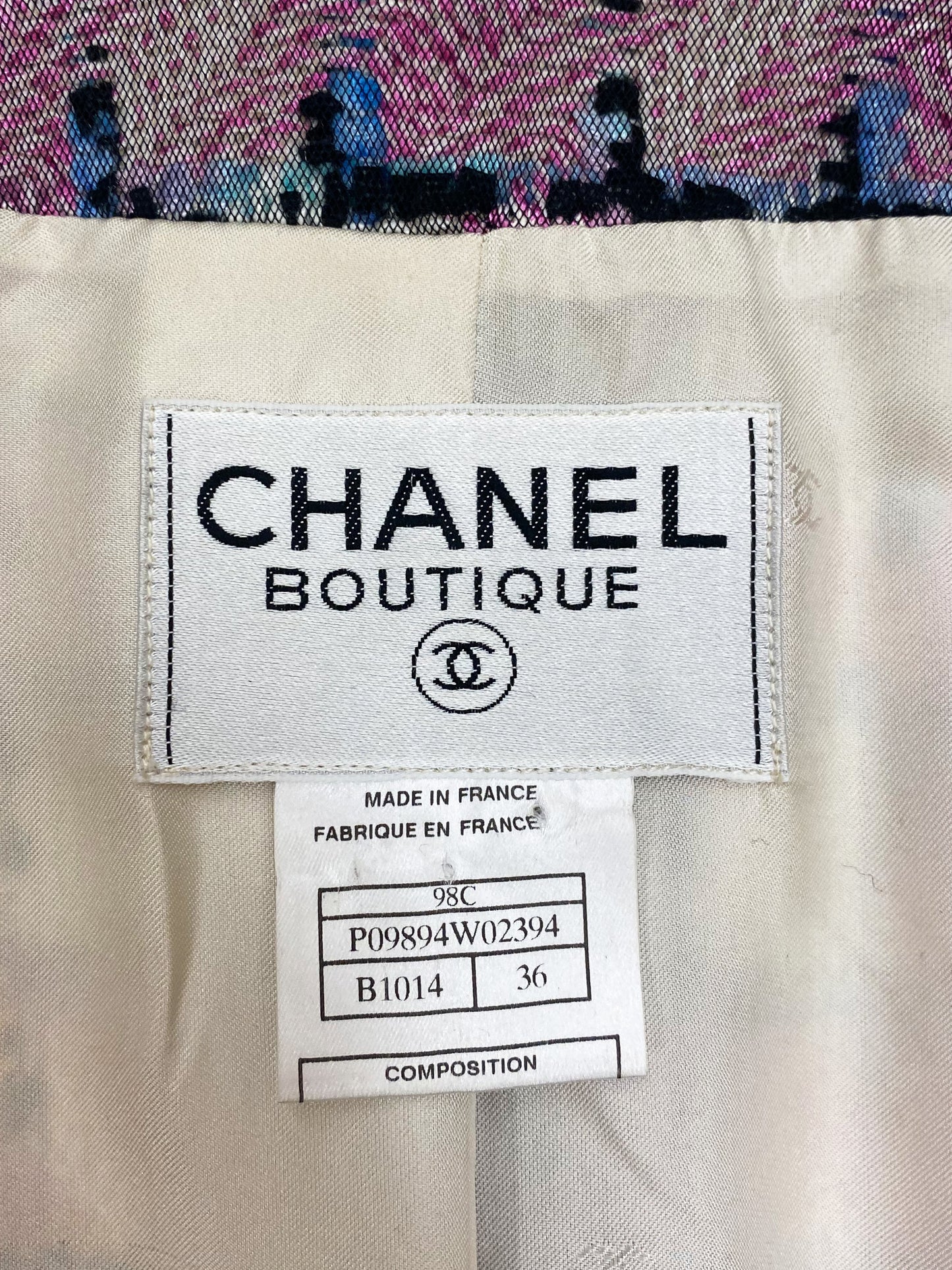 Chanel 1998 Cruise Beaded Tweed and Mesh Jacket