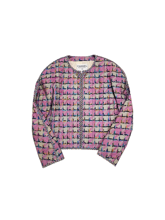 Chanel 1998 Cruise Beaded Tweed and Mesh Jacket