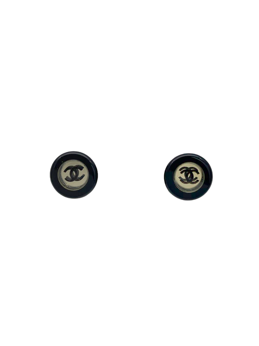 Chanel 2000s Mini Round COCO Mark Mirror Earring