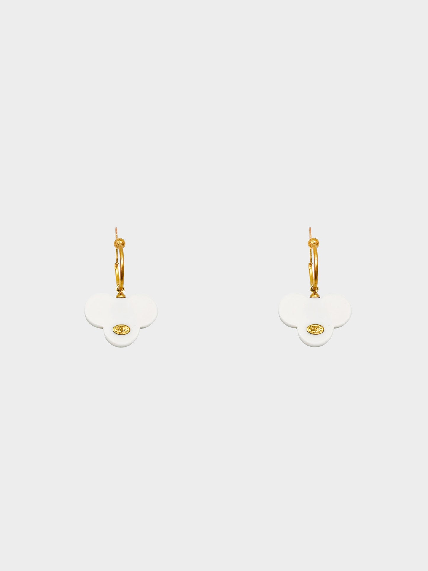 Chanel Spring 2002 Camellia Flower CC Earrings