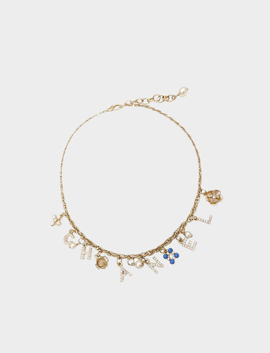 Chanel 2019 Cruise Pearl Charm Logo Necklace