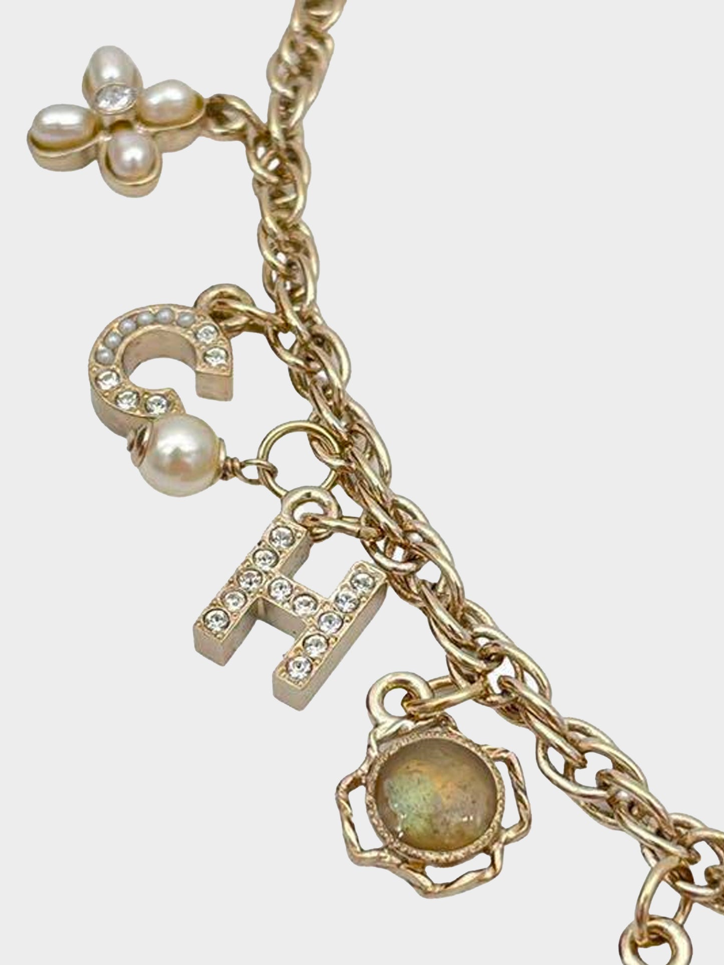 Chanel 2019 Cruise Pearl Charm Logo Necklace
