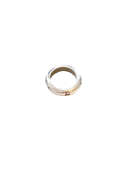 Chanel 2000s Sterling Silver Logo Engraved Ring
