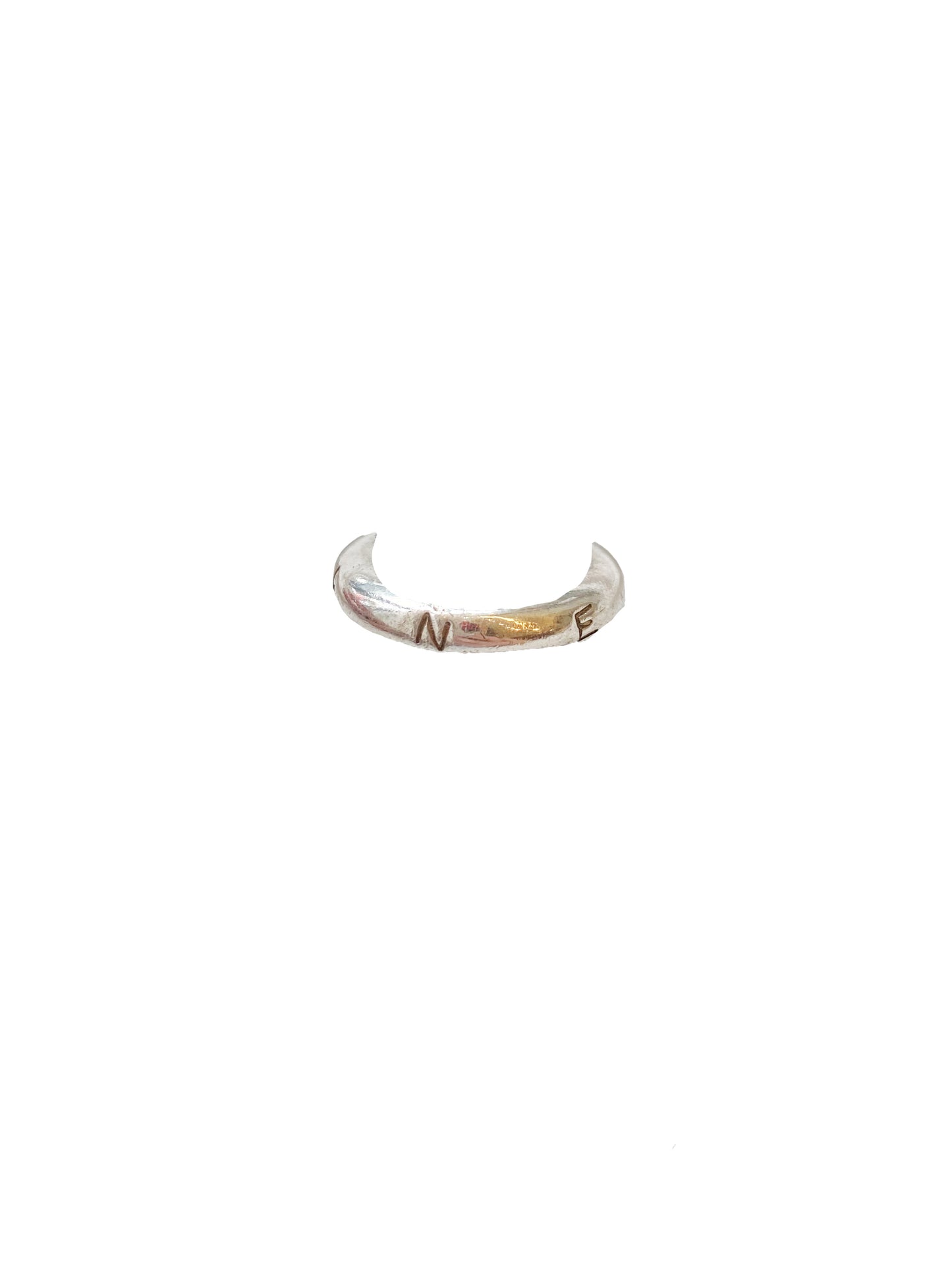 Chanel 2000s Sterling Silver Logo Engraved Ring